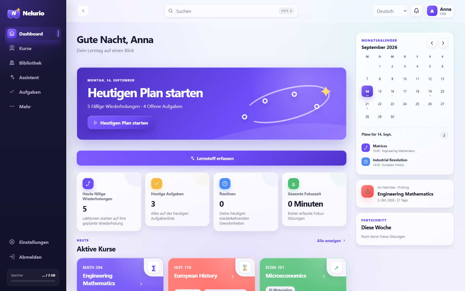 Nelurio dashboard
